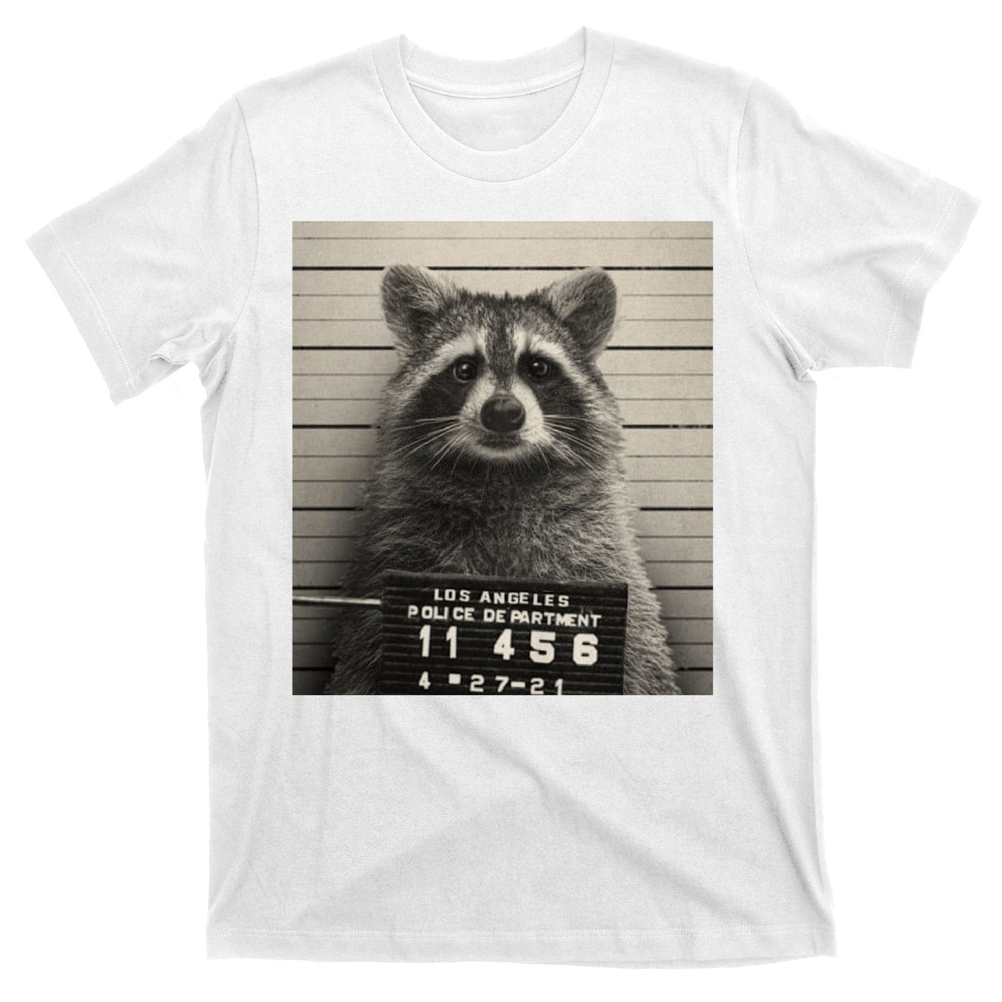 Raccoon Mugshot Funny Parody T-Shirt