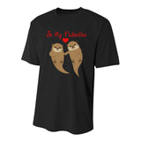 Romantic Otters Be My Valentine Youth Performance Sprint T-Shirt
