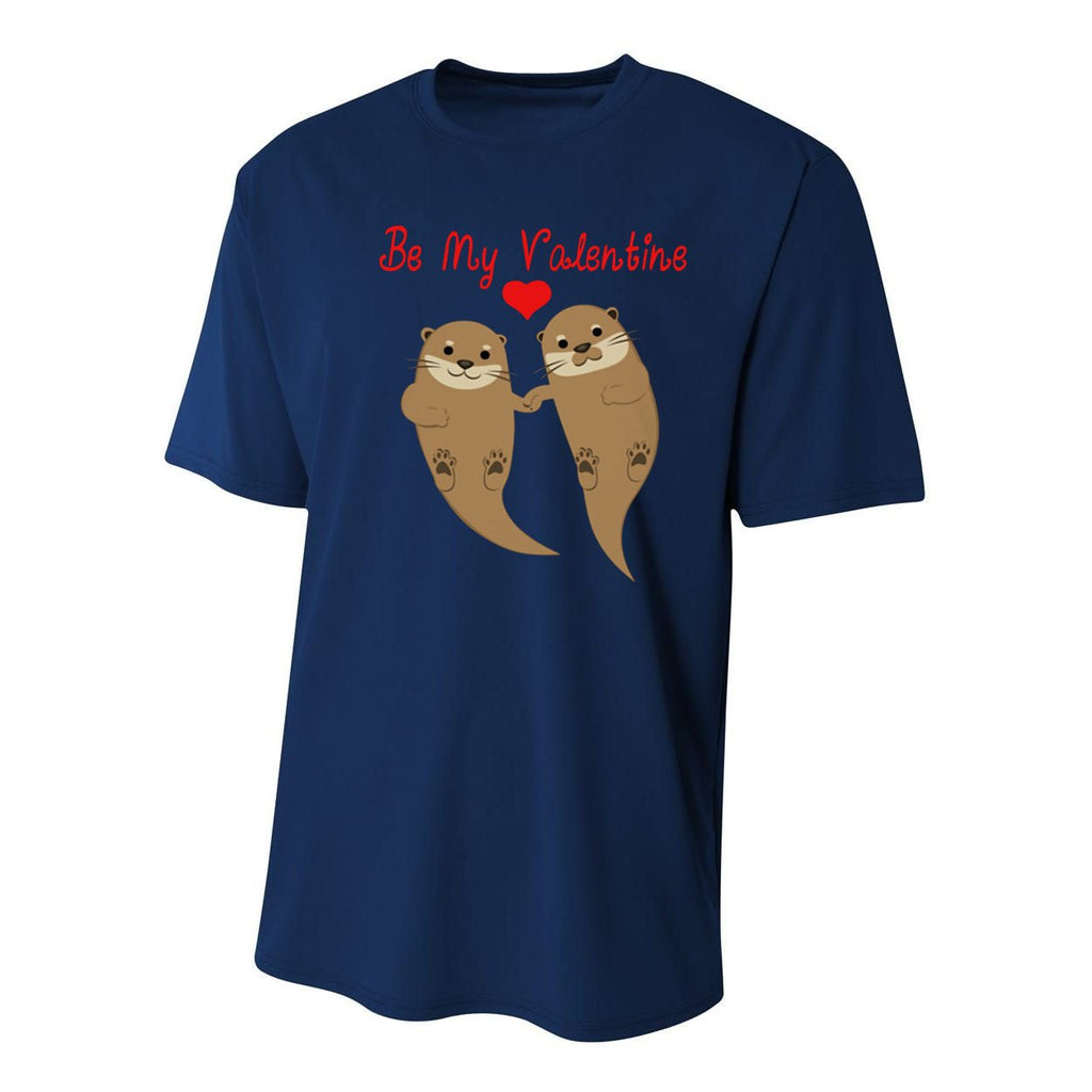 Romantic Otters Be My Valentine Youth Performance Sprint T-Shirt