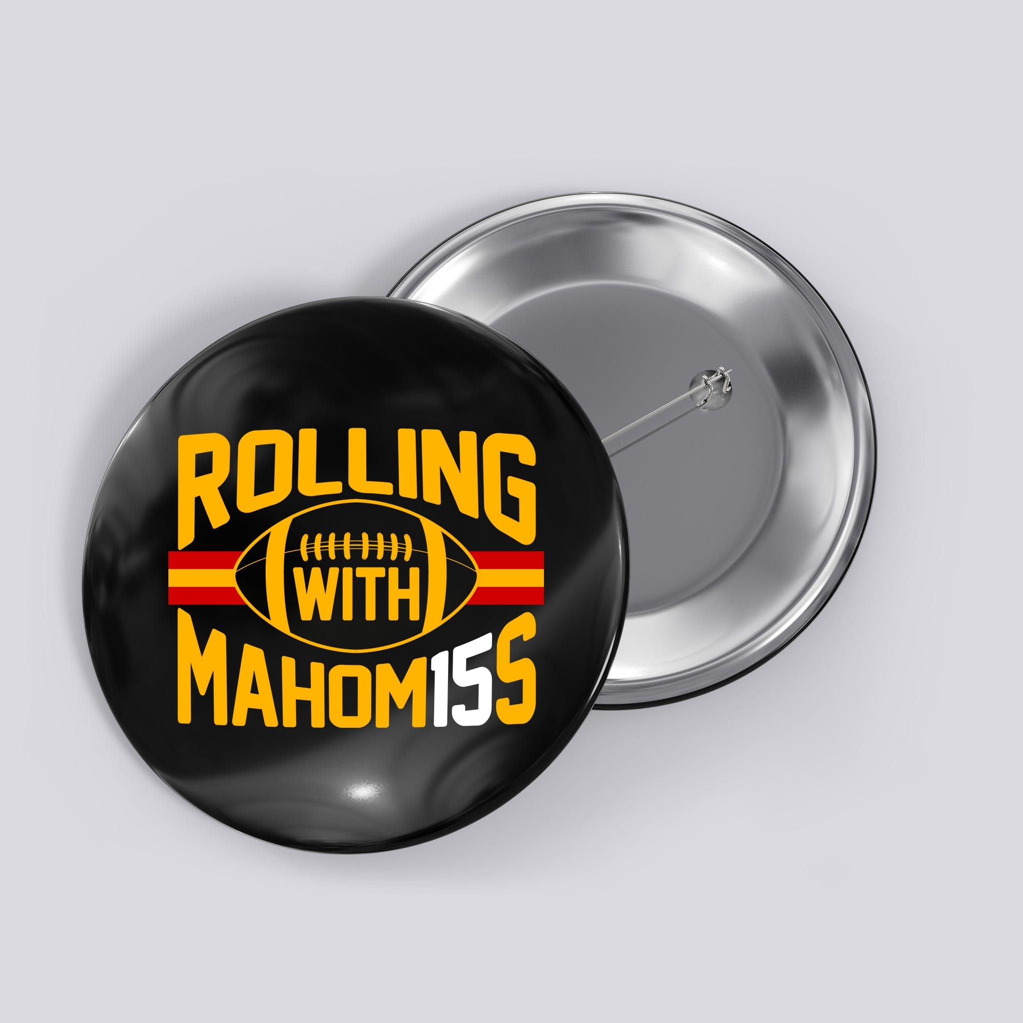 Rolling With Mahomes KC Football Button