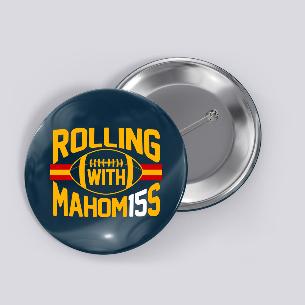 Rolling With Mahomes KC Football Button
