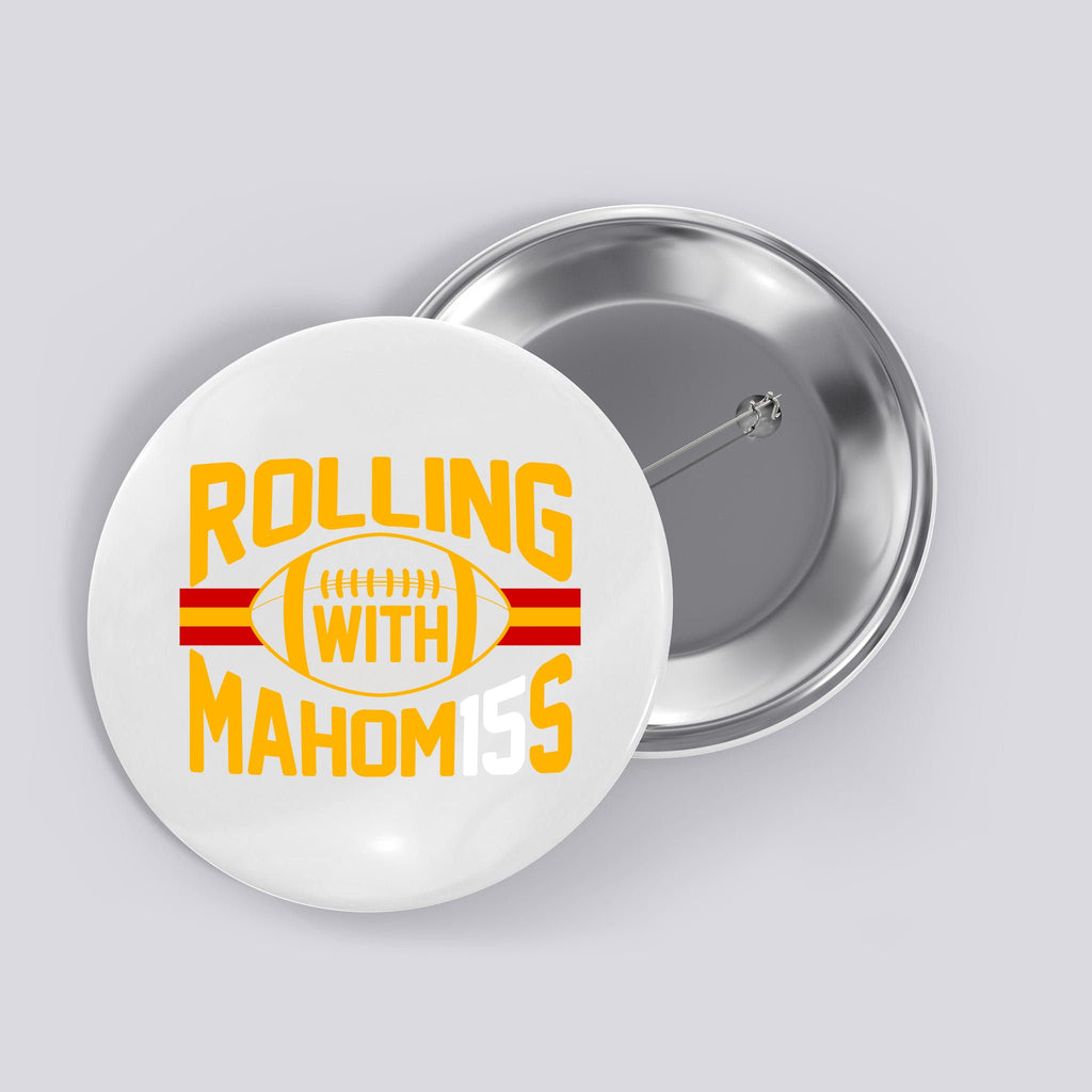 Rolling With Mahomes KC Football Button