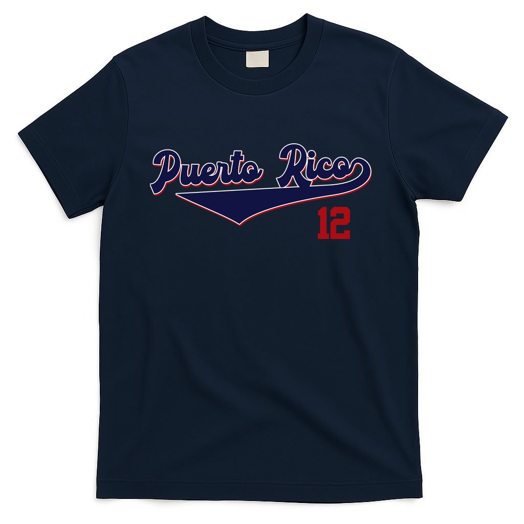 Retro Puerto Rico Beisbol Jersey Boricua Baseball 12 T-Shirt