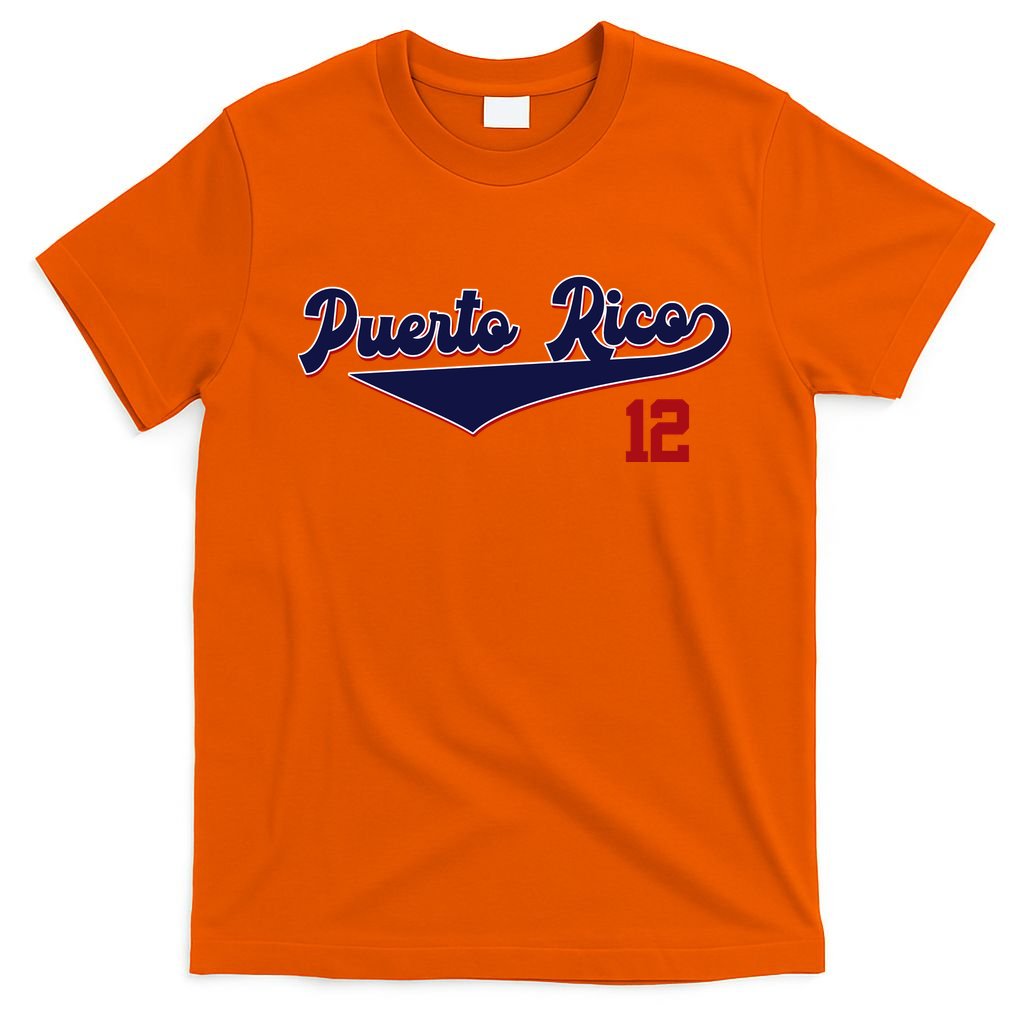 Retro Puerto Rico Beisbol Jersey Boricua Baseball 12 T-Shirt