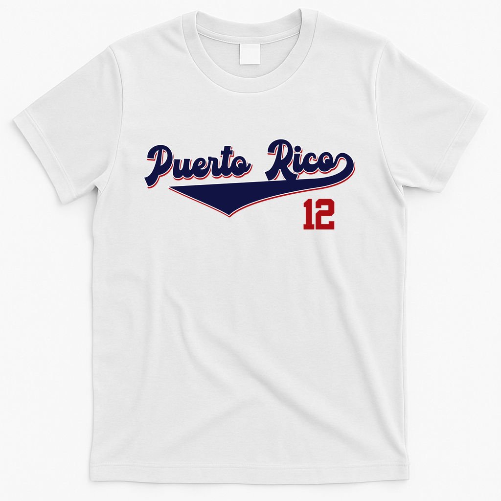 Retro Puerto Rico Beisbol Jersey Boricua Baseball 12 T-Shirt
