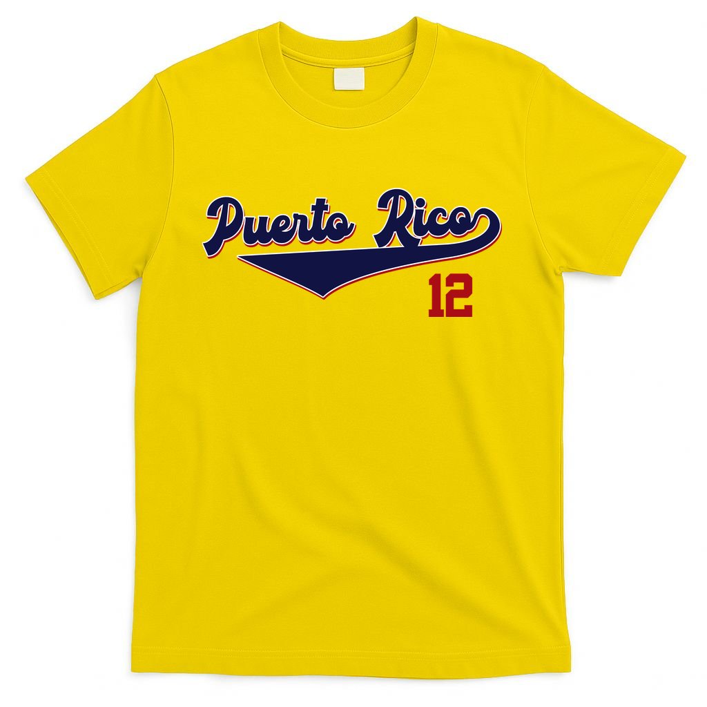 Retro Puerto Rico Beisbol Jersey Boricua Baseball 12 T-Shirt