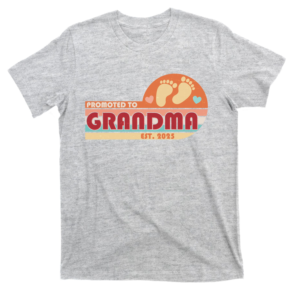 Retro Promoted To Grandma Established 2025 T-Shirt