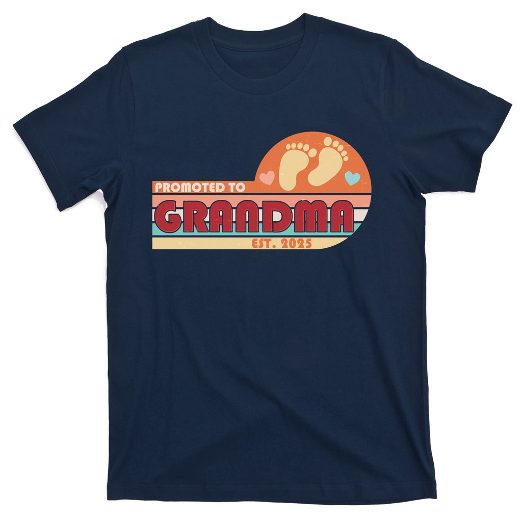 Retro Promoted To Grandma Established 2025 T-Shirt