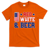 Retro Red White And Beer American Flag 4th Of July Drinking T-Shirt