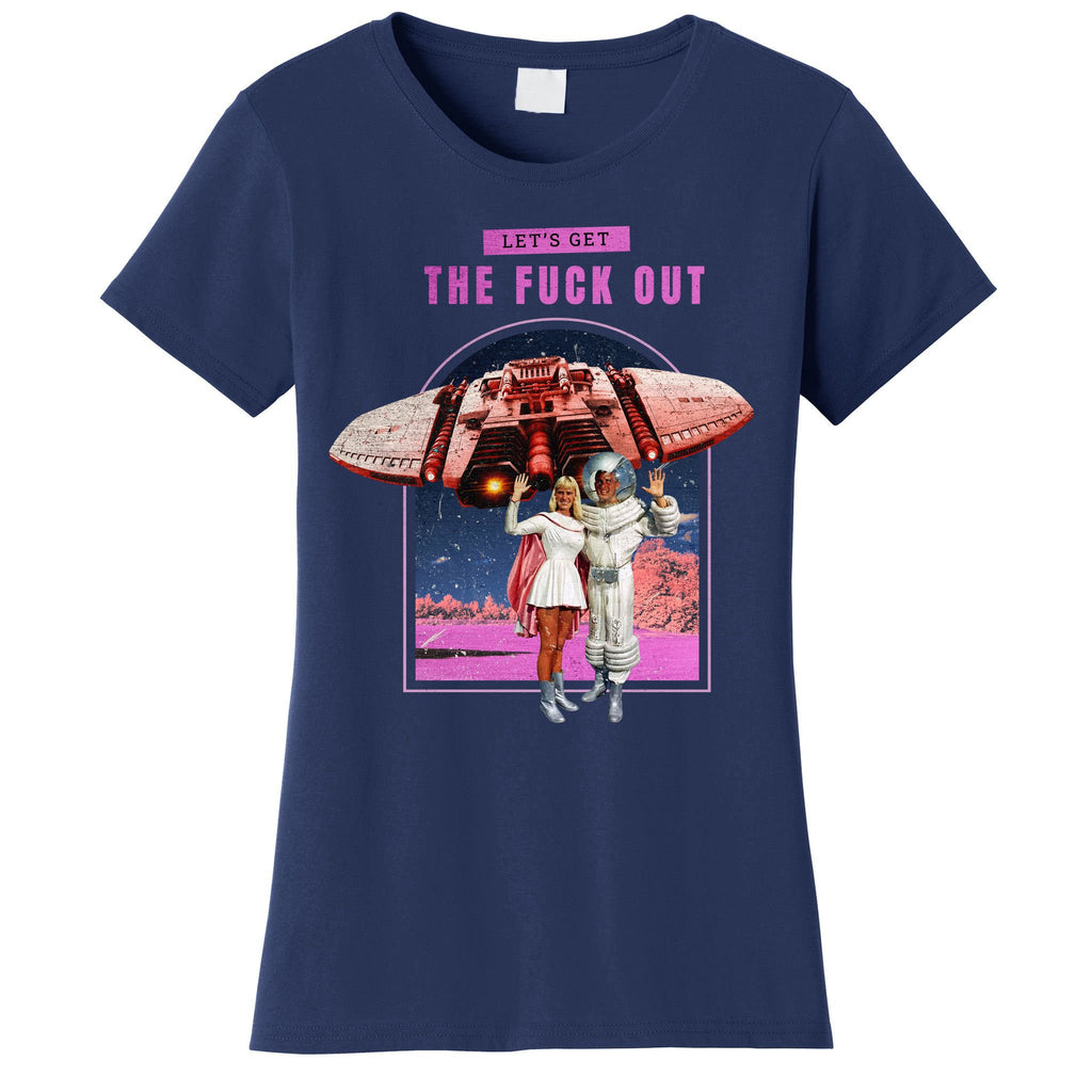 Retro Space Astronaut Couple Funny Women's T-Shirt