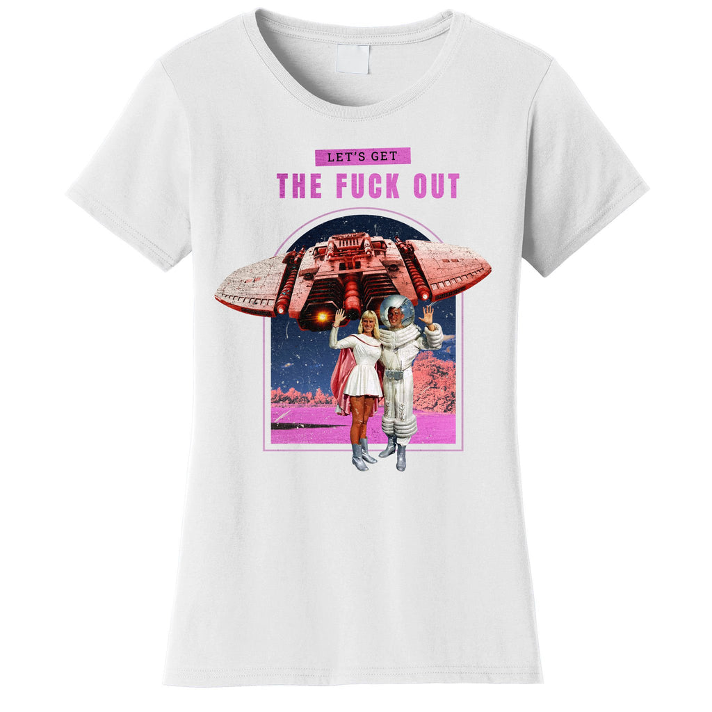 Retro Space Astronaut Couple Funny Women's T-Shirt