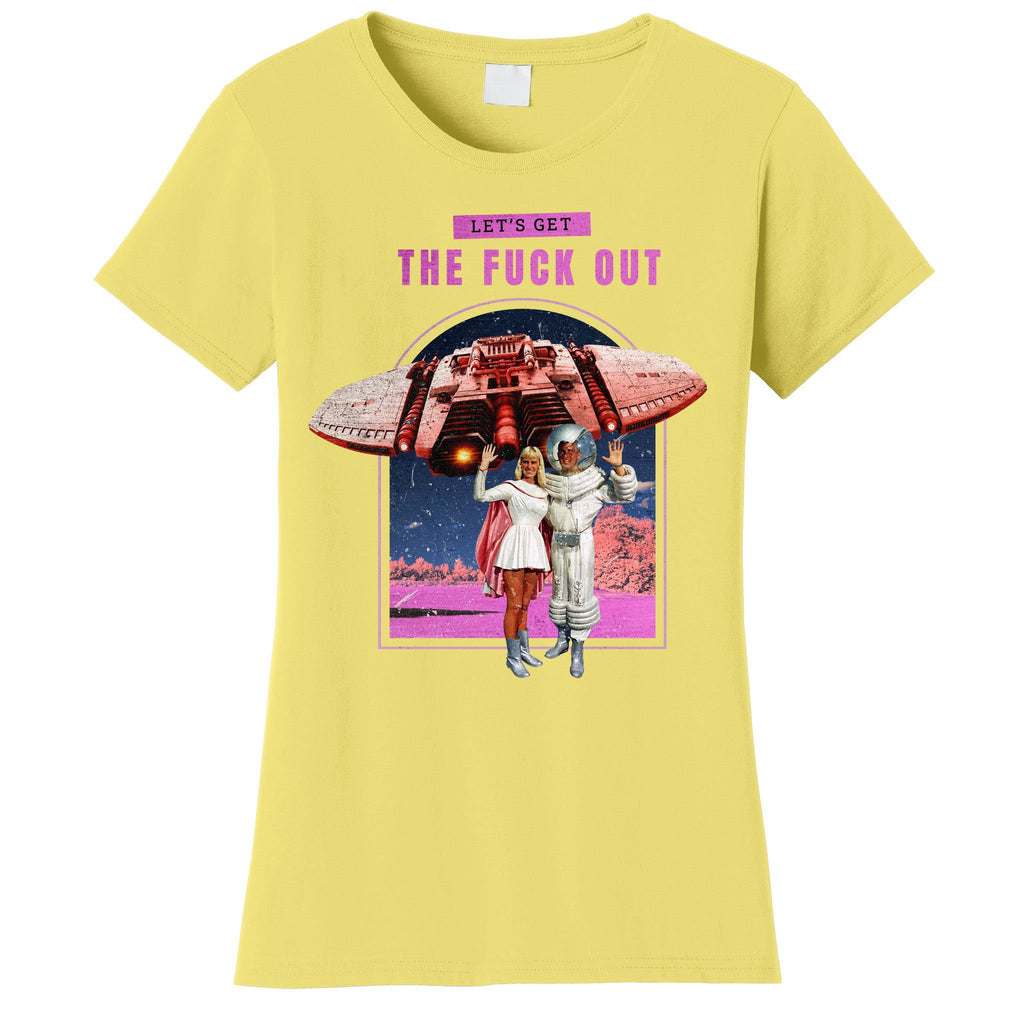 Retro Space Astronaut Couple Funny Women's T-Shirt