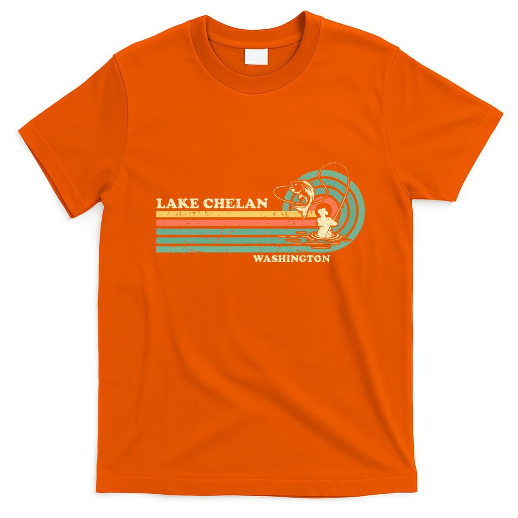 Retro Summer Fishing Washington Chelan Lake T-Shirt