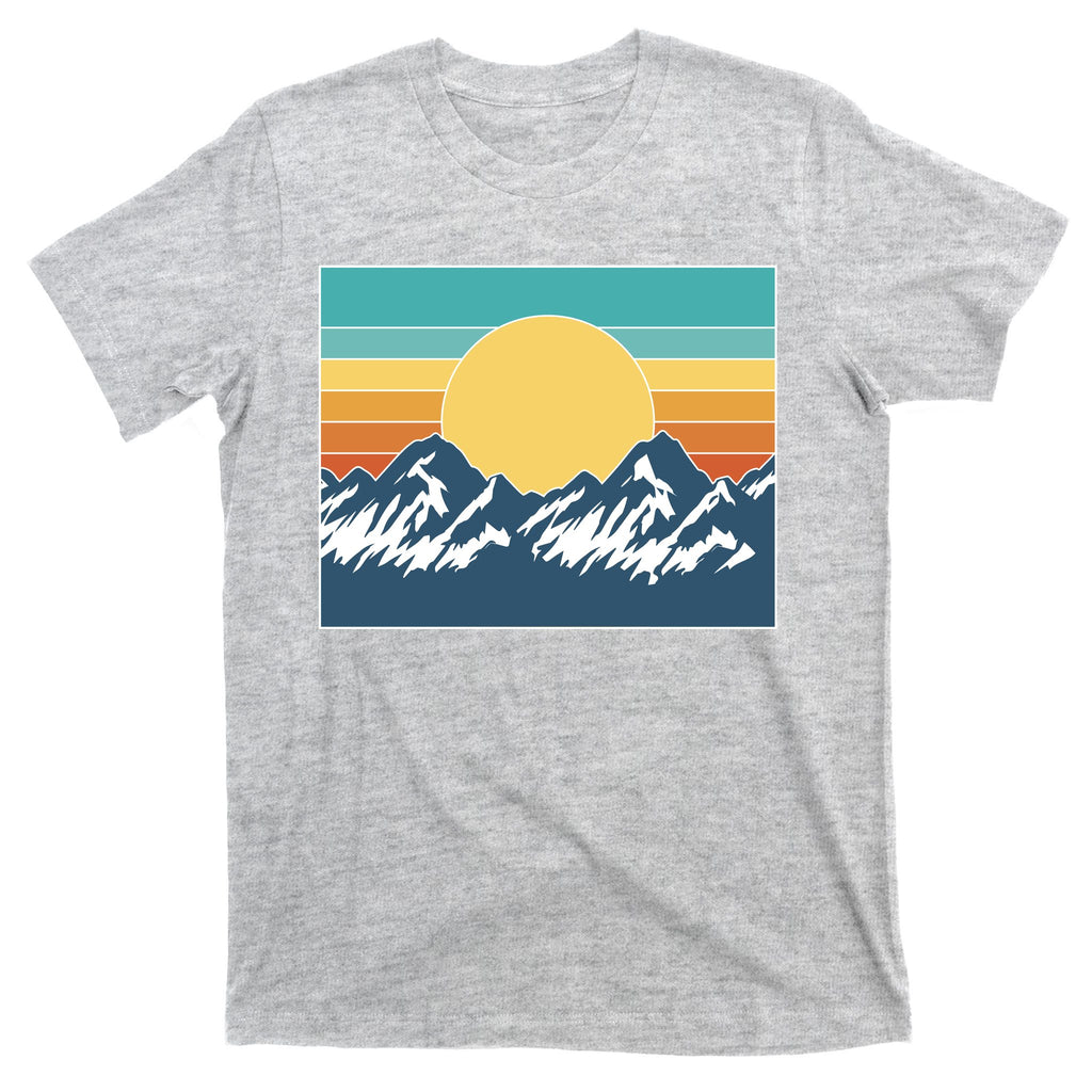 Retro Sunset Mountain Nature T-Shirt