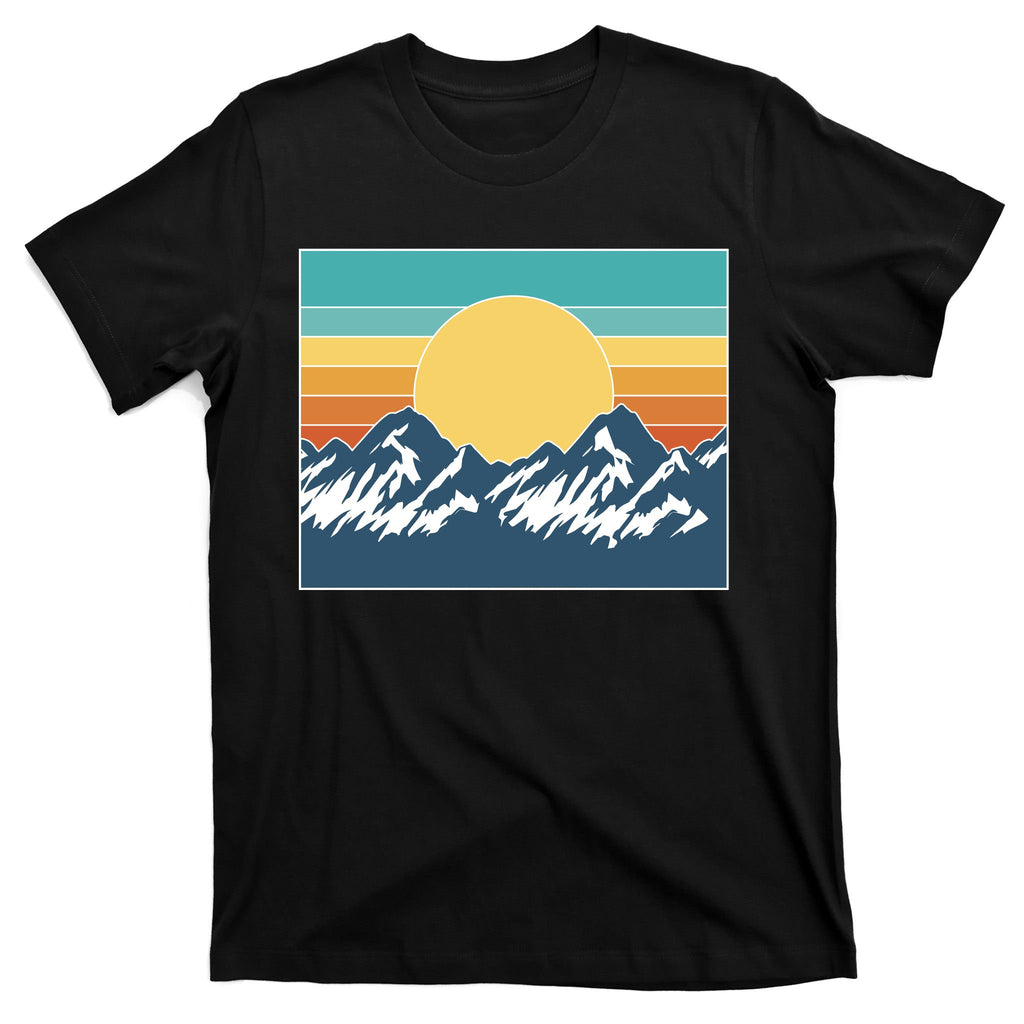 Retro Sunset Mountain Nature T-Shirt