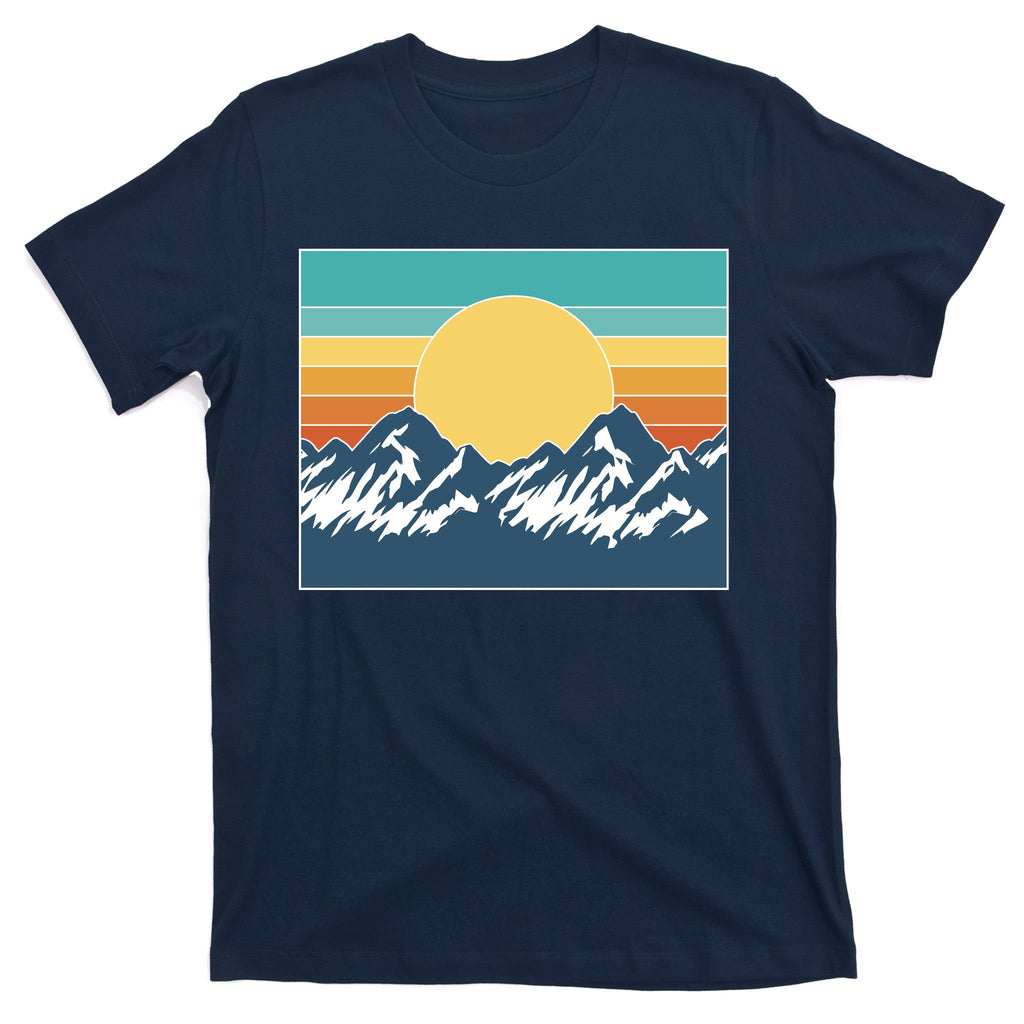 Retro Sunset Mountain Nature T-Shirt