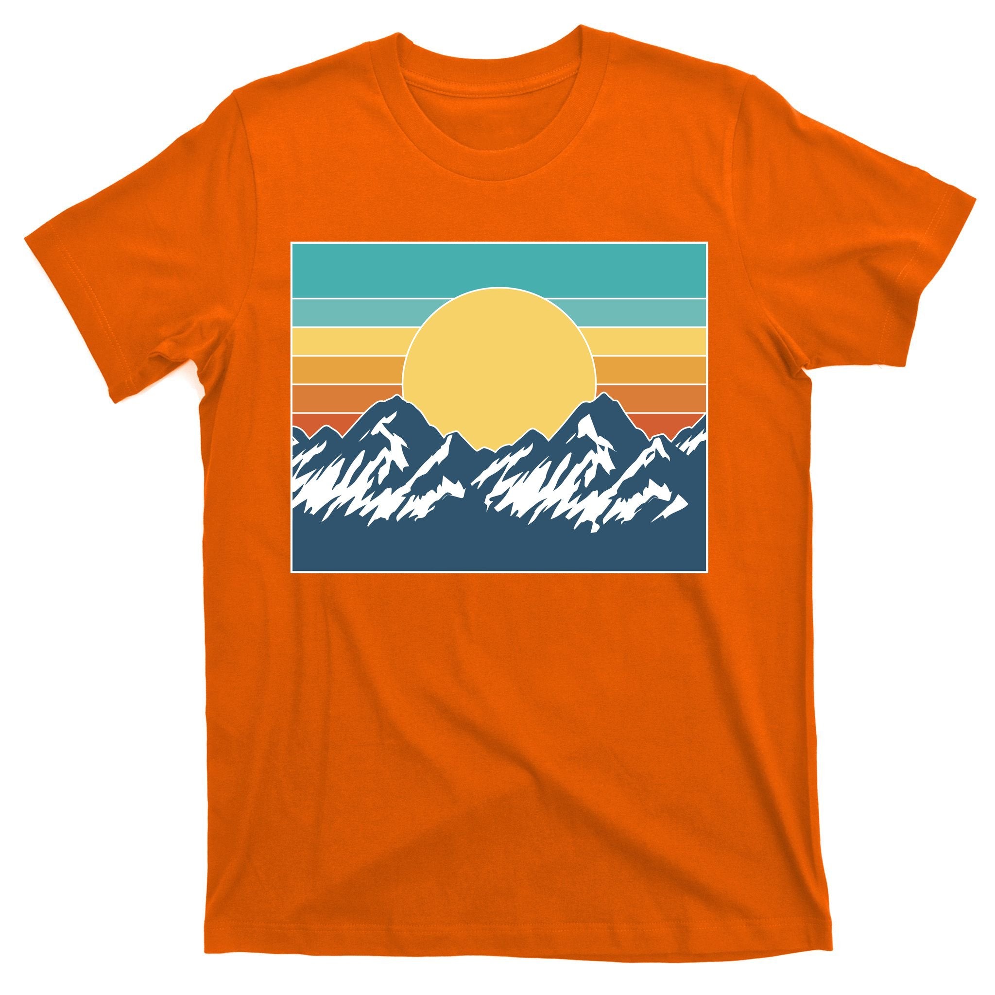 Retro Sunset Mountain Nature T-Shirt