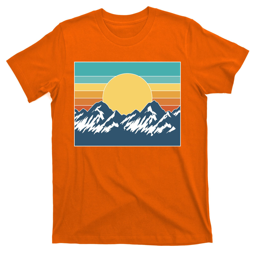 Retro Sunset Mountain Nature T-Shirt