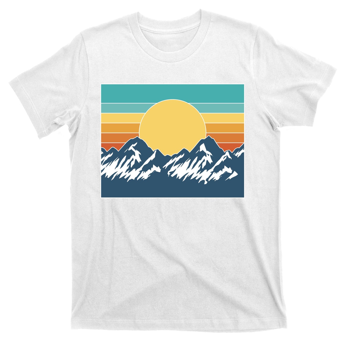Retro Sunset Mountain Nature T-Shirt