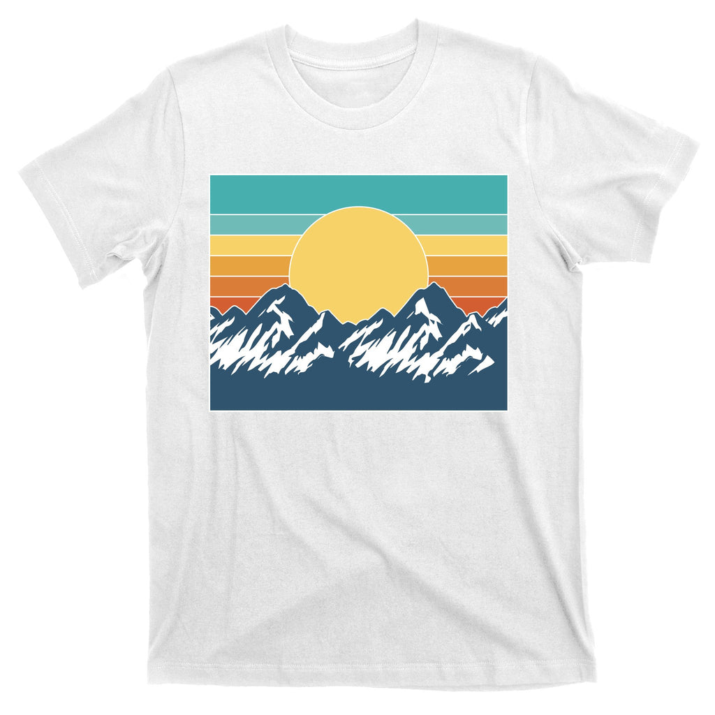 Retro Sunset Mountain Nature T-Shirt