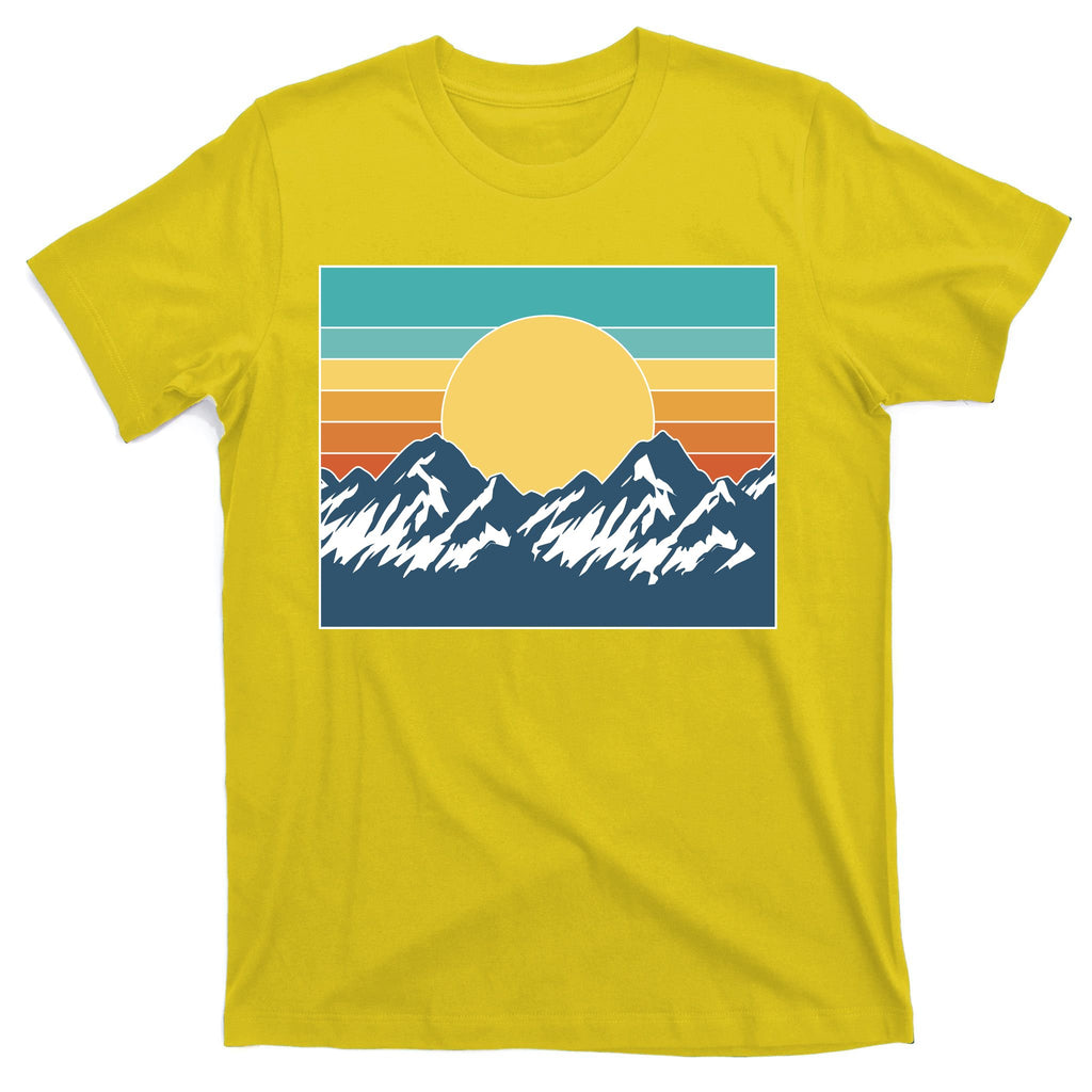 Retro Sunset Mountain Nature T-Shirt