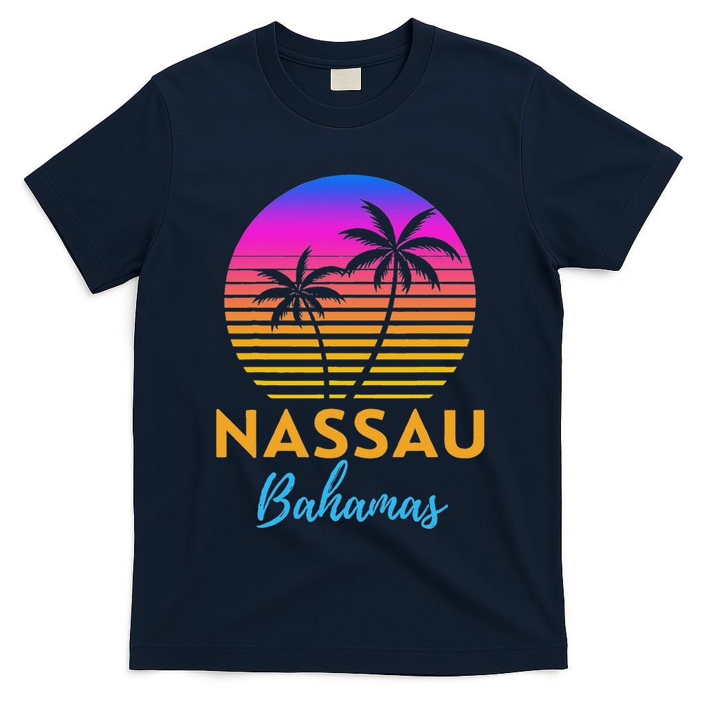 Retro Sunset Nassau Bahamas Beach Trip Vacation Summer Group T-Shirt
