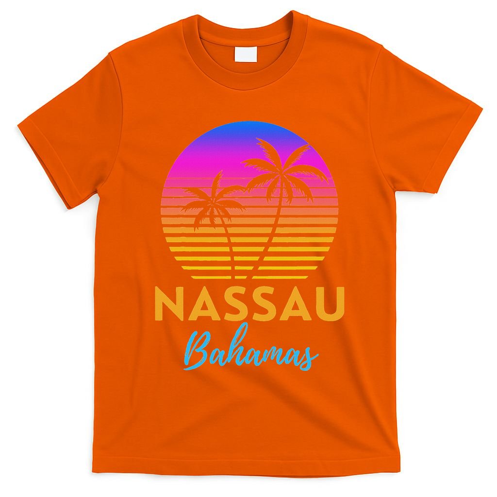 Retro Sunset Nassau Bahamas Beach Trip Vacation Summer Group T-Shirt