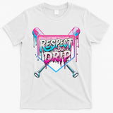 Respect The Drip Ice Cream Dripping Baseball Home Plate T-Shirt