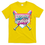 Respect The Drip Ice Cream Dripping Baseball Home Plate T-Shirt