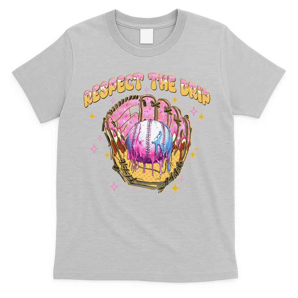 Respect The Drip Baseball Ice Cream Sport Game Day T-Shirt