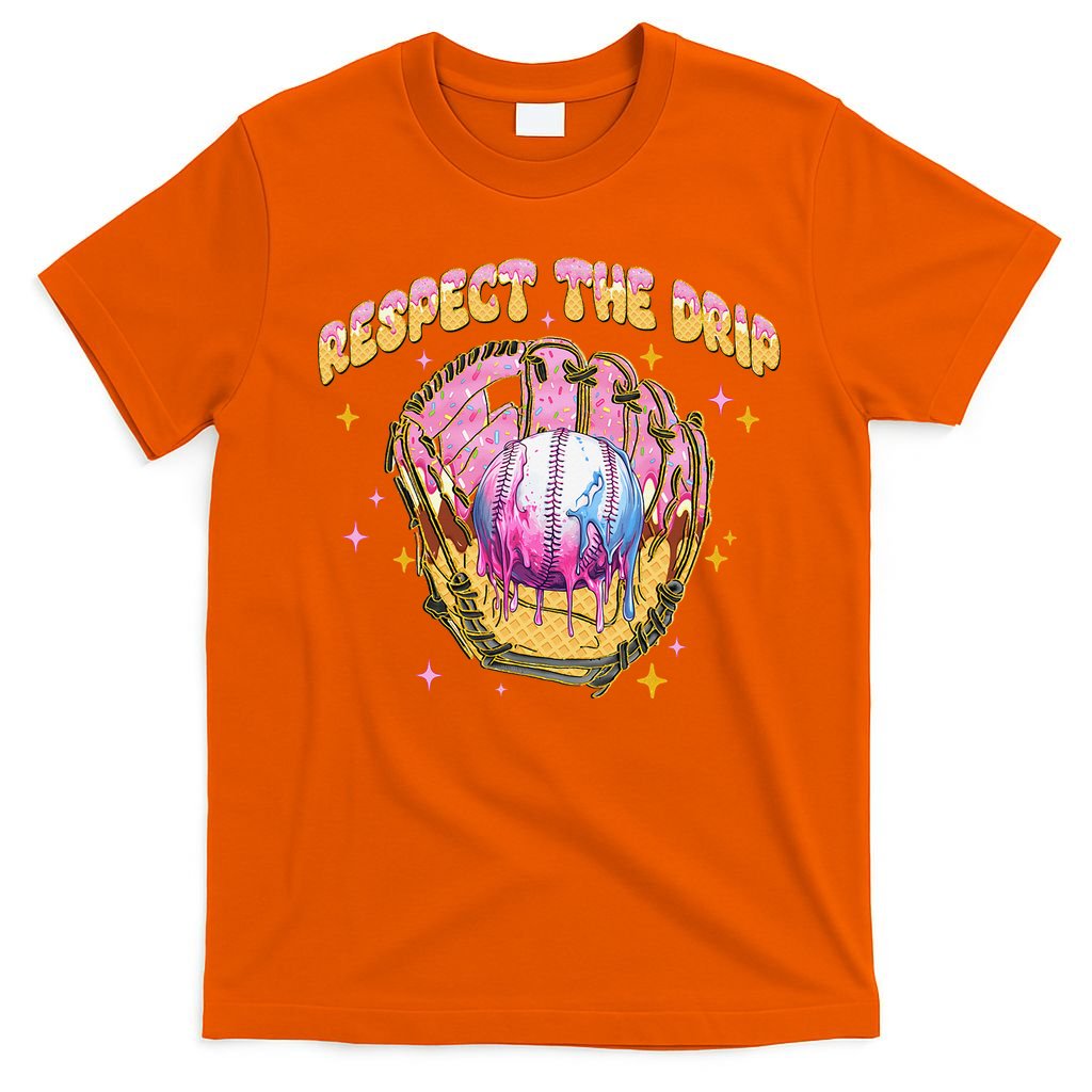 Respect The Drip Baseball Ice Cream Sport Game Day T-Shirt