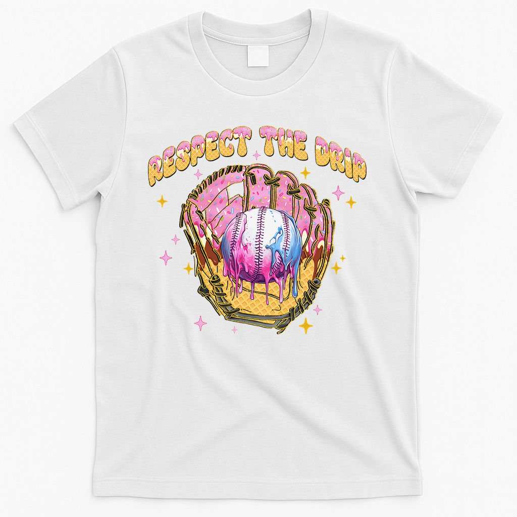 Respect The Drip Baseball Ice Cream Sport Game Day T-Shirt