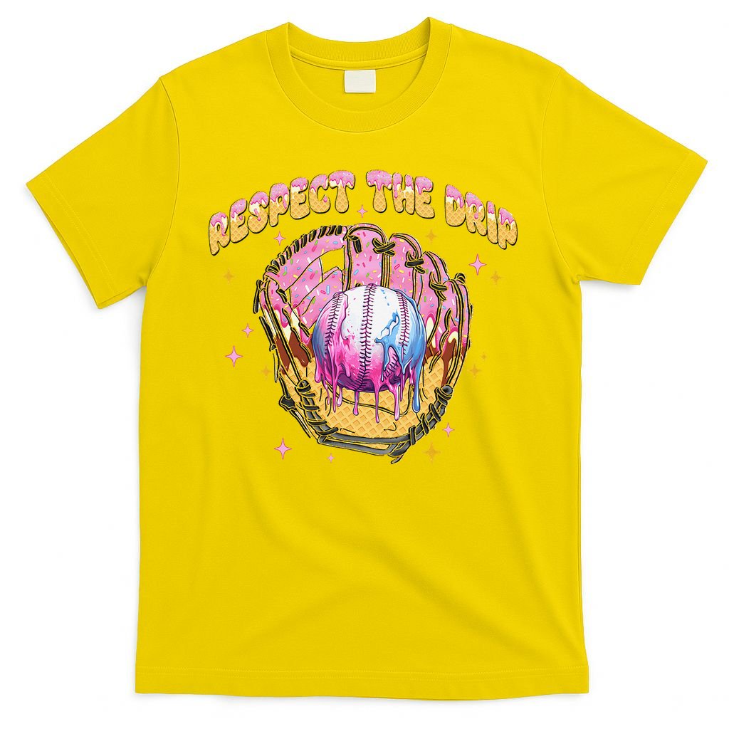 Respect The Drip Baseball Ice Cream Sport Game Day T-Shirt