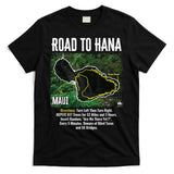 Road To Hana Map Maui Island Surfing Hawaiian Beach Summer T-Shirt