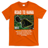 Road To Hana Map Maui Island Surfing Hawaiian Beach Summer T-Shirt