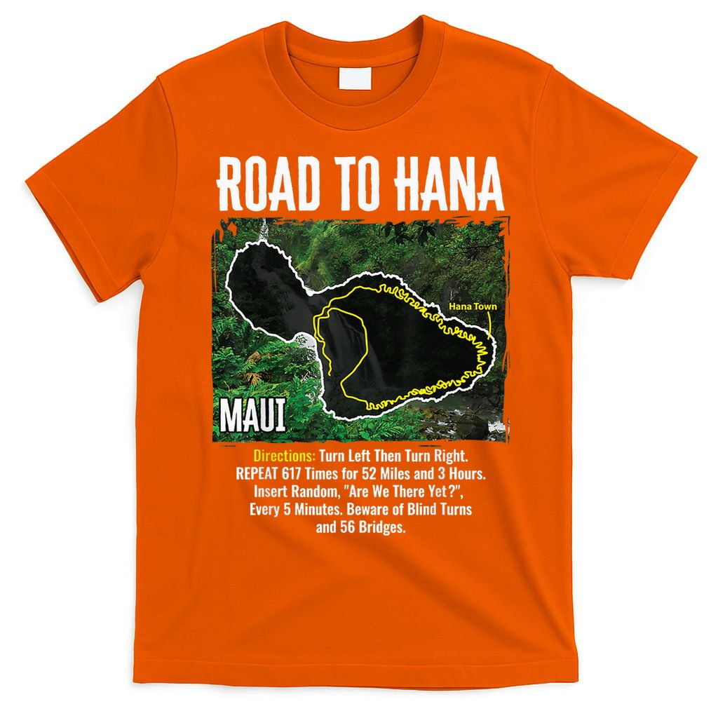 Road To Hana Map Maui Island Surfing Hawaiian Beach Summer T-Shirt