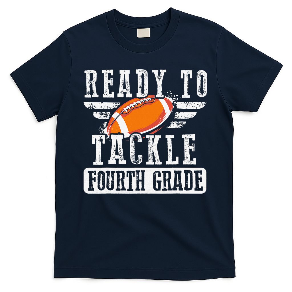 Ready To Tackle Fourth Grade Football Ball Back To School T-Shirt