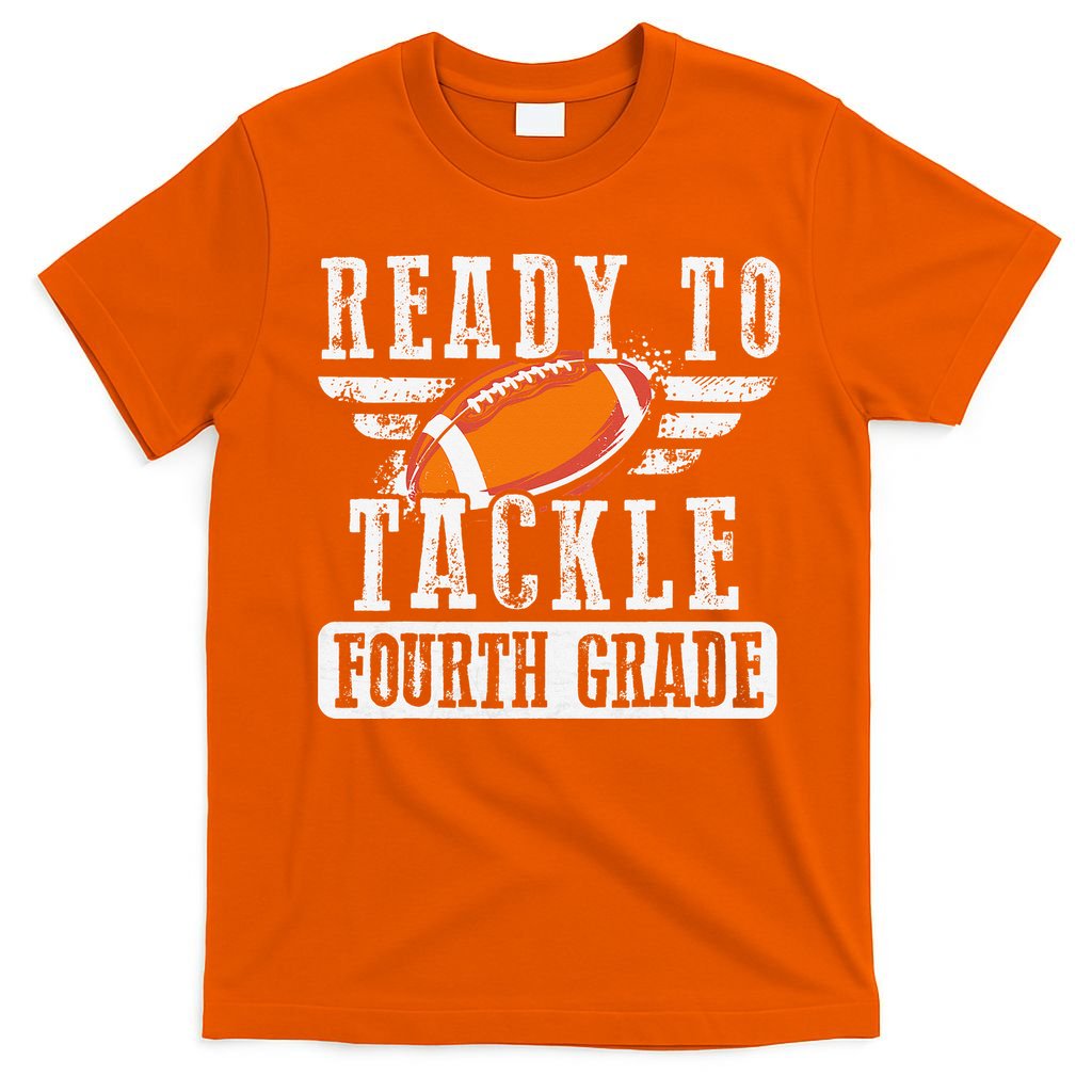 Ready To Tackle Fourth Grade Football Ball Back To School T-Shirt