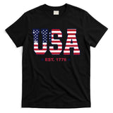 Retro Usa Flag Est. 1776 4th Of July Graphic American Flag T-Shirt