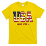 Retro Usa Flag Est. 1776 4th Of July Graphic American Flag T-Shirt