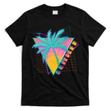 Retro Vintage 1980s Summer Palm Tree Summer Vacation Time T-Shirt