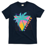 Retro Vintage 1980s Summer Palm Tree Summer Vacation Time T-Shirt