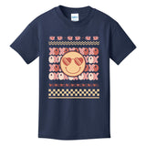 Retro Valentine Funny XOXO Smile Face Ugly Sweater Gift For Valentine Day Kids T-Shirt