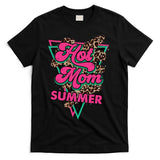 Retro Vintage Hot Mom Summer Vibes Leopard Print Summer T-Shirt