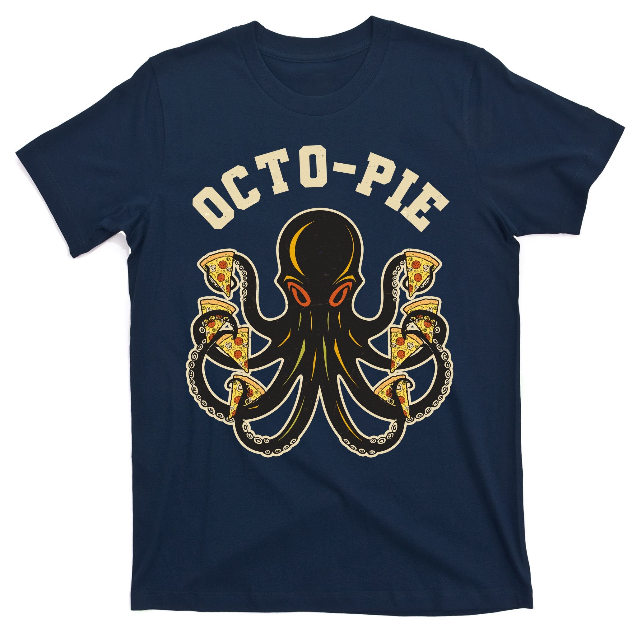 Retro Vintage Octo Pie Octopus Pizza Slices T-Shirt