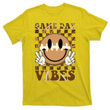 Retro Vintage Smiley Emoji Game Day Vibes Football Sports Fan T-Shirt