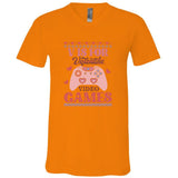 Retro Valentine V Is For Video Games Ugly Sweater Gift For Valentine Day V-Neck T-Shirt
