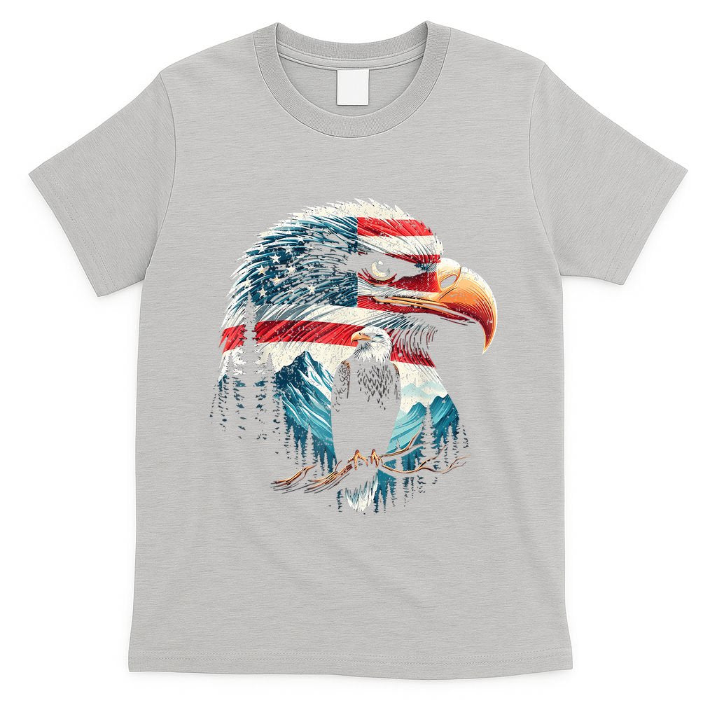 Red White Blue Bald Eagle American Flag For 4th Of July Gift T-Shirt