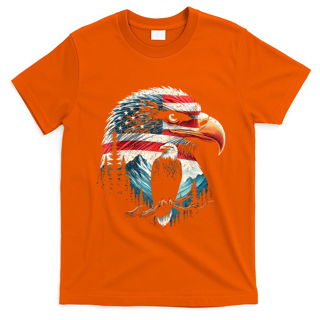 Red White Blue Bald Eagle American Flag For 4th Of July Gift T-Shirt