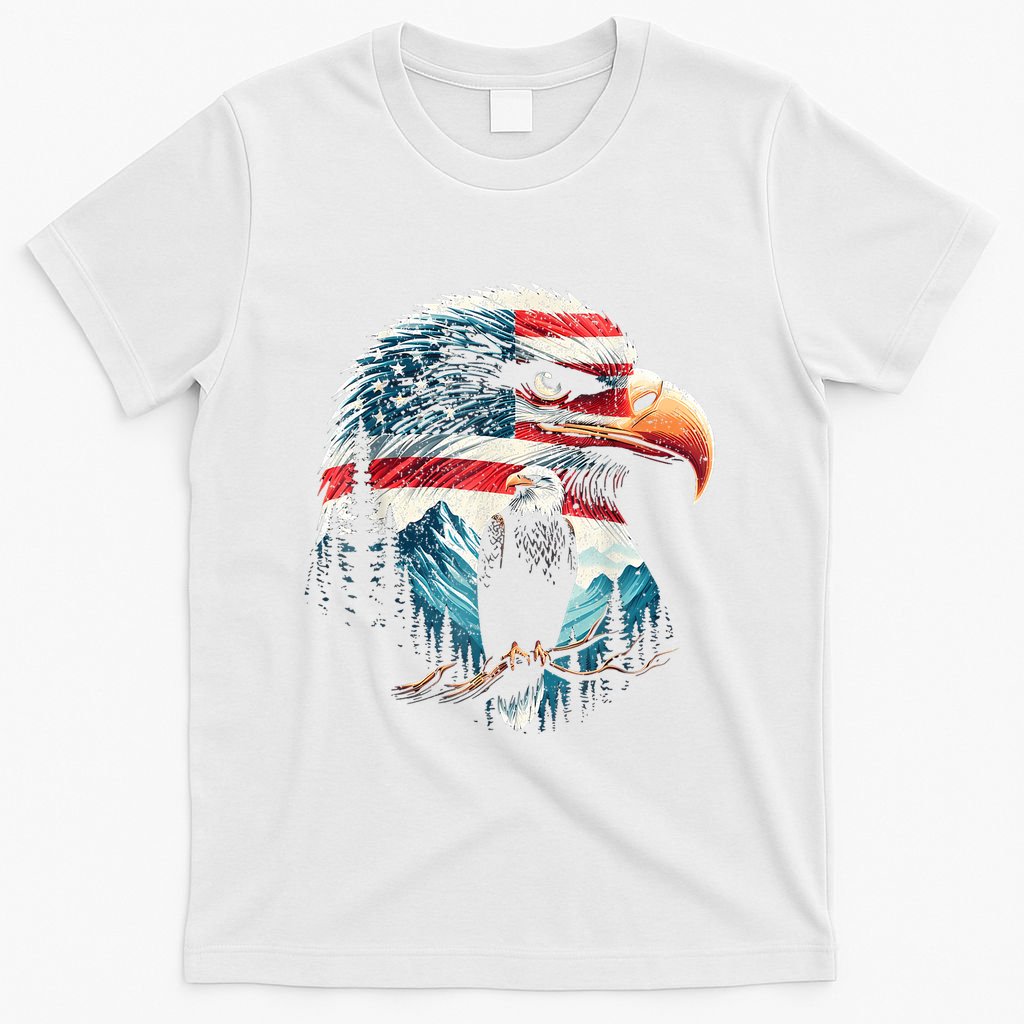 Red White Blue Bald Eagle American Flag For 4th Of July Gift T-Shirt